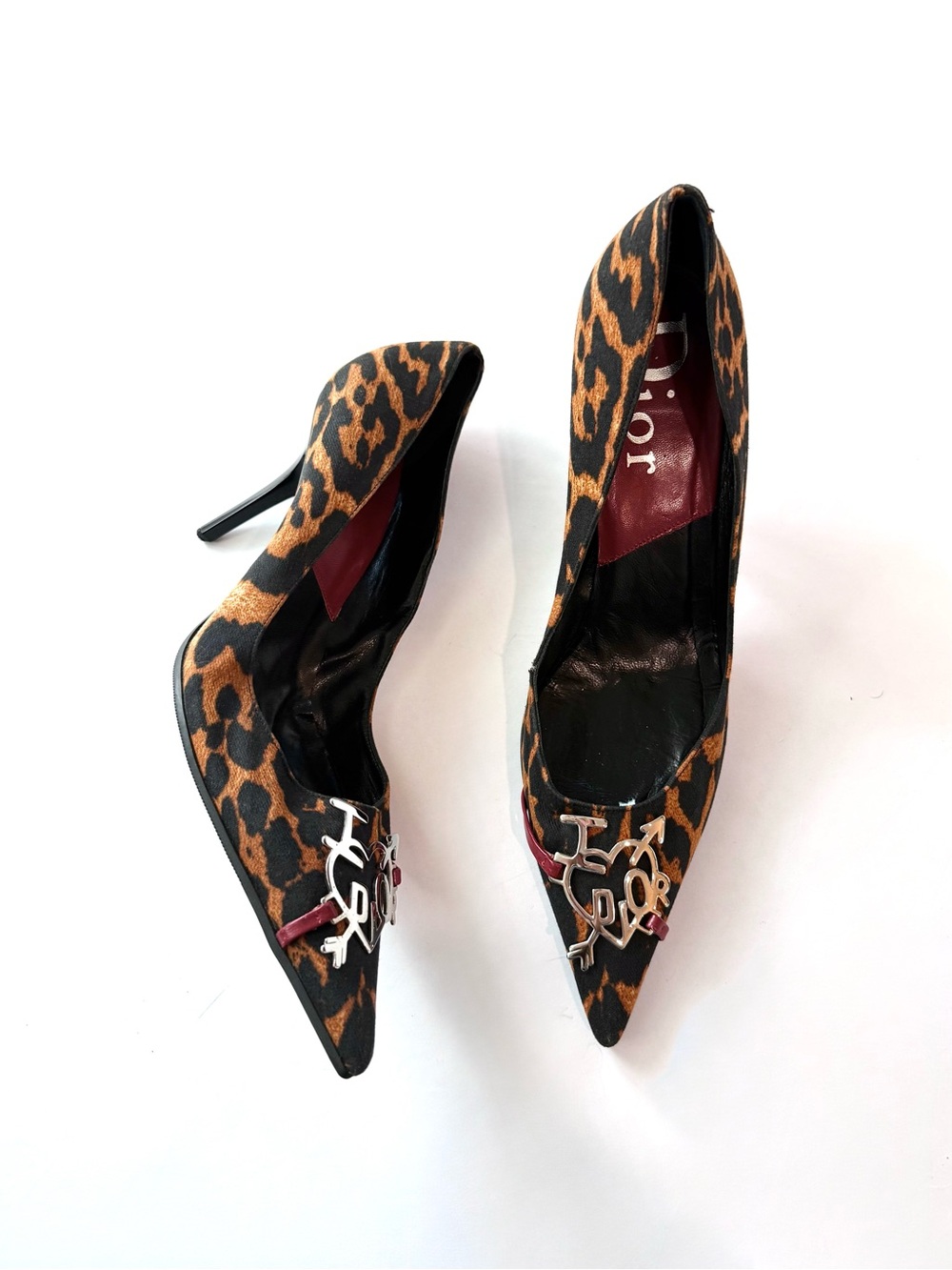 Rare Dior Leopard Print Graffiti Heels
